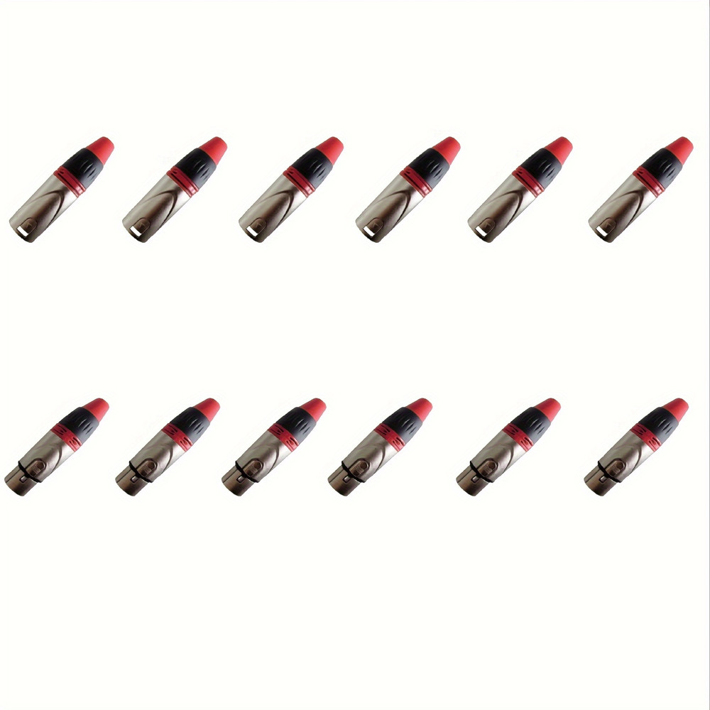 12PCS XLR 3 Pin Female/Male plug with fine nickelplated housing