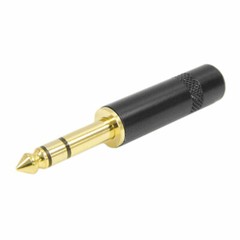 Seismic Audio – 1/4″ Male Stereo Jack Plug – 3 Pole – Black and Gold – Pro Audio