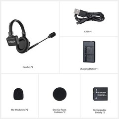 SYNCO Xtalk X2 Wireless Intercom Headset System 2.4GHz 350m/1148ft for 2 Persons