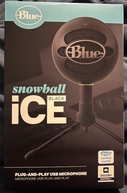 Logitech Blue Snowball Ice USB microphone black new mic podcast discord skype