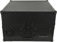 Odyssey FRGS802BL Black 10U Top Slanted 2U Vertical Combo Rack with Gliding Plat