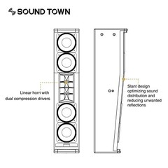 Sound Town Passive Wall-Mount Column Line Array Speaker 4×5″ Black (CARPO-P6SLB)