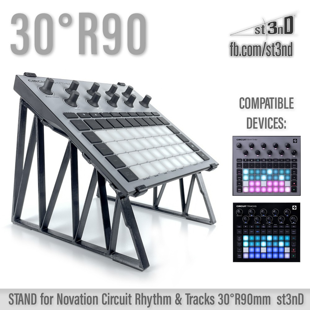 STAND for Novation Circuit Rhythm &Tracks – 30° Rised by 90mm – 3D printed