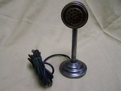 Vintage lollipop Microphone Steel and brass mid century modern industrial