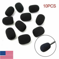 10Pcs Black Microphone Headset Grill Windscreen Sponge Foam Mic Cover US