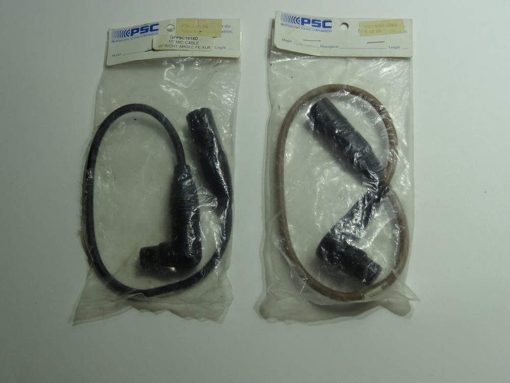 PSC 18″ Microphone Cable (90-degree Right Angle Female to Male XLR)