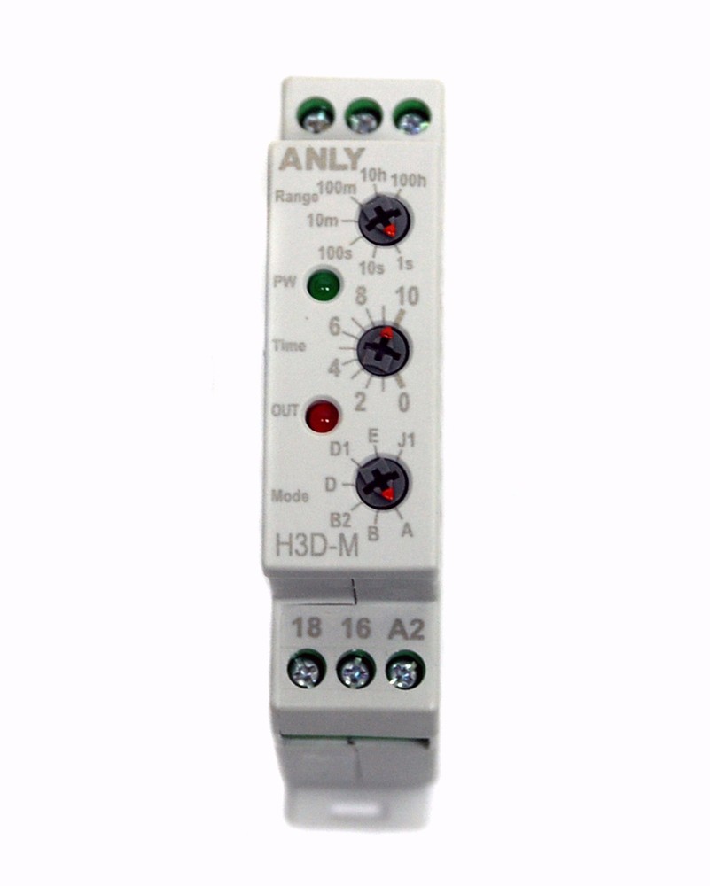 2pc Industrial DIN Timer H3D-M AC/DC 12~240Vin 1S~100Hr ANLY Taiwan * H3DM
