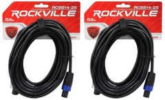 2 Rockville RCSS1425 25′ 14 AWG 100% Copper Speakon to Speakon Pro Speaker Cable
