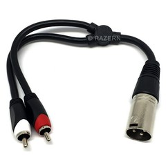 NEW XLR Male 3-Pin Plug to 2-RCA Male Plugs Stereo Microphone Y Adapter 1′ Cable