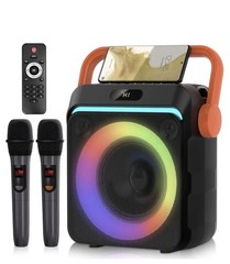 Bluetooth Speaker Karaoke Machine for Kids & Adults with 2 Microphones Portable