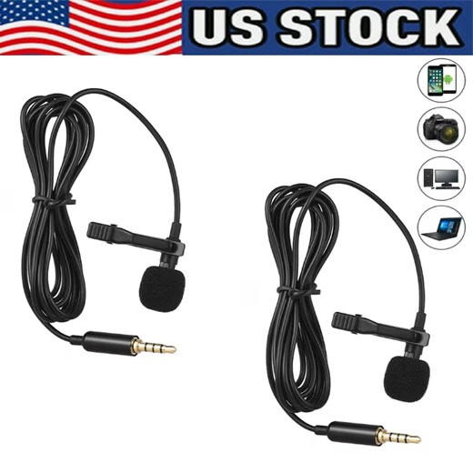 Omnidirectional Lapel Lavalier Microphone Clip-on Condenser Mini Iphone Android