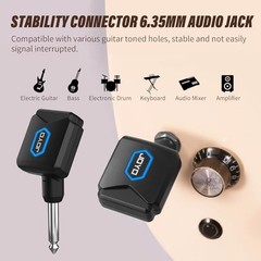 Wireless Guitar System 5.8GHz Transmitter Receiver with Charging Box, 4 Channels