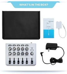 Mezclador de audio funcional con 5 entradas estéreo, sencillo, color blanco, NEW