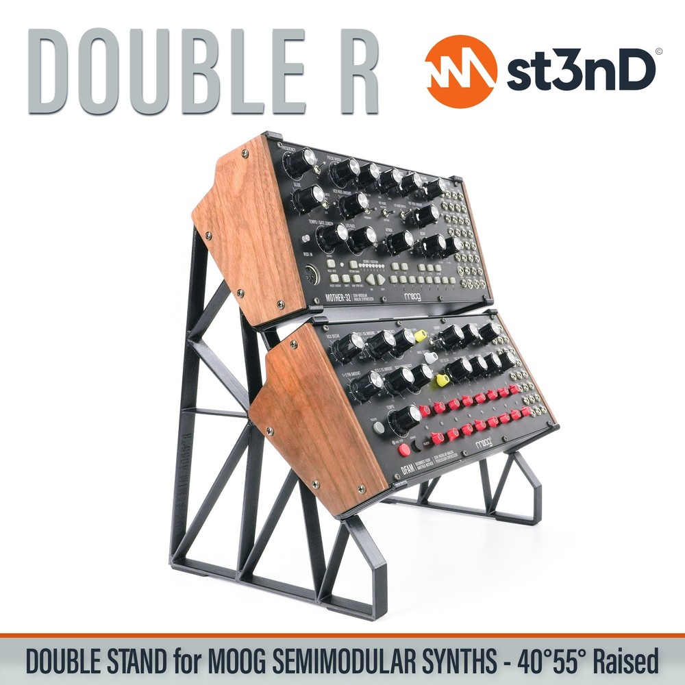 DOUBLE STAND for MOOG Semi-Modular Synths (40° and 55°) – Raised (by 75mm)