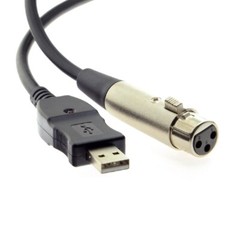 3M XLR Female to USB Audio Cable Microphone to USB Interface Converter Cable New