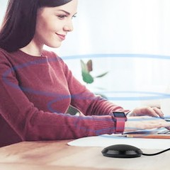 Noise Reduction USB Microphone Desktop Metal Plastic Small Space Saving Black