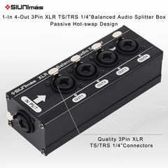 Hotswap Design 3Pin XLR 6.5 6.35 1/4” TS/TRS Combo Connector 1-in 4-Out Split…