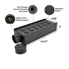 Soco 19pin Male Stage Multi-Outlet Power Distribution w / 12 Edison Female