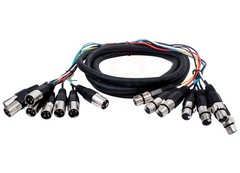(2x Set) XLR Snake Wires 8 Channel 10 FT | Microphone DMX Hub DJ Digital Mixer