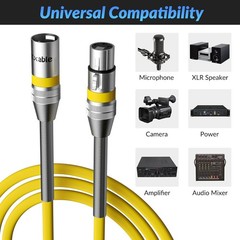 Cable de micrófono XLR premium de 20/25pies,resistente,22 AWG OFC, blindado de 3