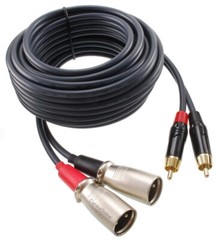 20ft. 2-XLR 3C Male to 2-RCA Male Stereo Audio Cable, CablesOnline XR-A220B