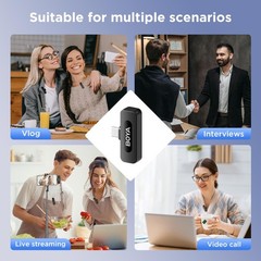 BOYA BY-V30 Wireless Lavalier Microphone,USB Type-C Mini Laple Mics for iPhon…