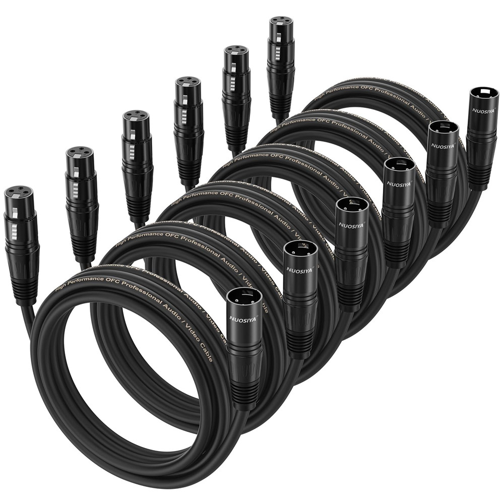 XLR Cable 10 Ft 6 Packs,Microphone Cables,Premium Balanced Microphone Mic Speake