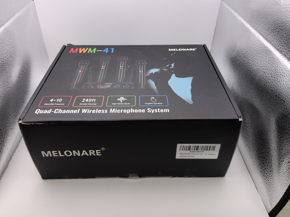 Melonare Quad-channel Wireless Microphone System Mwm-41 NEW 4×10 Adj Frequency