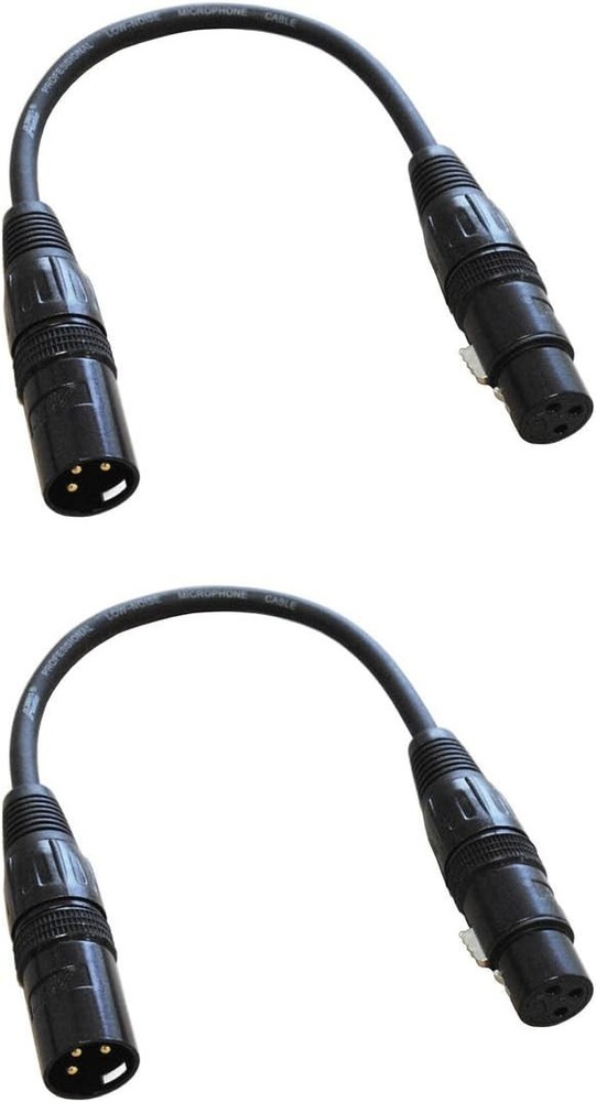 x2 XLR Male to Female Microphone Cable Balanced 3 Pin Mic Connector Extension