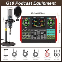 Podcast Microphone Bundle with Live Sound Board Audio Mixer Equipment