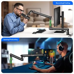 Adjustable Mic Boom Arm for Blue Yeti HyperX QuadCast Elgato Wave