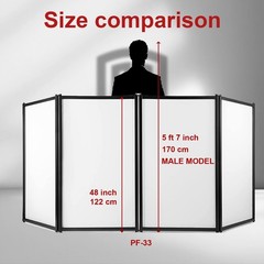 PRORECK DJ Facade 4 Panel Foldable Event Booth Black Scrim Metal Frame with Bag