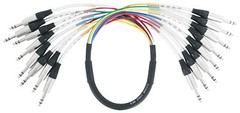Rockville SQ803 8 Channel 3 Foot 1/4″ TRS Snake Cable (Male to Male)
