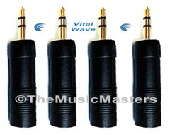 (4) 1/4 Female Jack to 3.5mm 1/8 Male Plug Stereo Headphone Audio Adapters GOLD