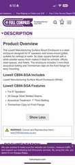 Lowell CB84-SGA Backbox-Surface for 8″ Speakers, Steel, White