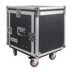 Sound Town 10U Rack Case w/ 2U Drawer, 11U Slant Mixer Top, DJ Table MR-DR10U