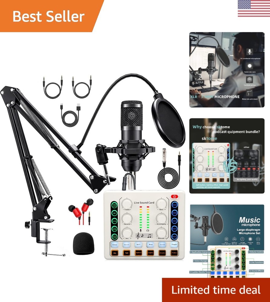 Upgraded Podcast Microphone Kit – Perfect for Streaming and Content Creation