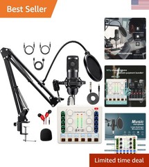 Upgraded Podcast Microphone Kit – Perfect for Streaming and Content Creation
