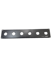 2U Space Black Heavy Rack Panel w/ 6 Large „G“ SpeakOn Cut Outs for NL8 or NL4