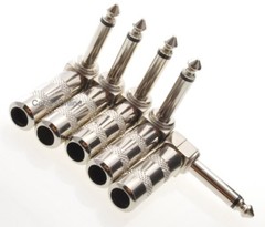 5-Pack, 1/4″ Mono TS 6.35mm Right Angle Solder-Type Phono Male Audio Connector