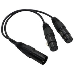 3-Pin XLR Male Plug to Dual 2 Female Jack Y Splitter Mic DJ Cable Adaptor 16 AWG