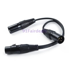 3-Pin XLR Female Jack to Dual 2 Male Plug Y Splitter Mic DJ Cable Adaptor 16 AWG