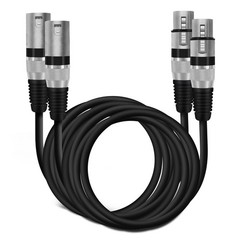 3 Feet 2-Pack XLR Male to Female Mic Cable Black 3-Pin Balanced Shielded XLR …