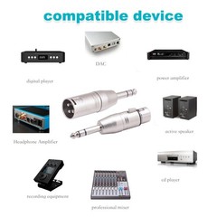 4 Pack 1/4″ TRS to XLR Adapter, Balanced Quarter Inch 6.35mm Male to XLR Male