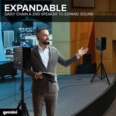 Gemini UHF Wireless Microphone System – Dual Lavalier & Headset Mics, USB Rec…