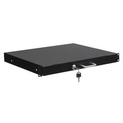 19″ 1U Steel Plate DJ Drawer Rack Case Equipment Cabinet with Keys Black