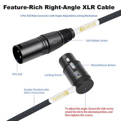 Rotatable Right-Angle XLR Cable, Adjustable-Angle Low-Profile XLR Microphone …