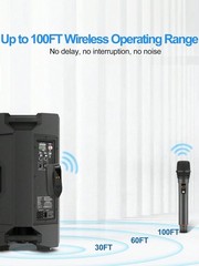 2PCS Aveek Wireless Handheld Microphones 2.4GHz With Rechargeable Receiver