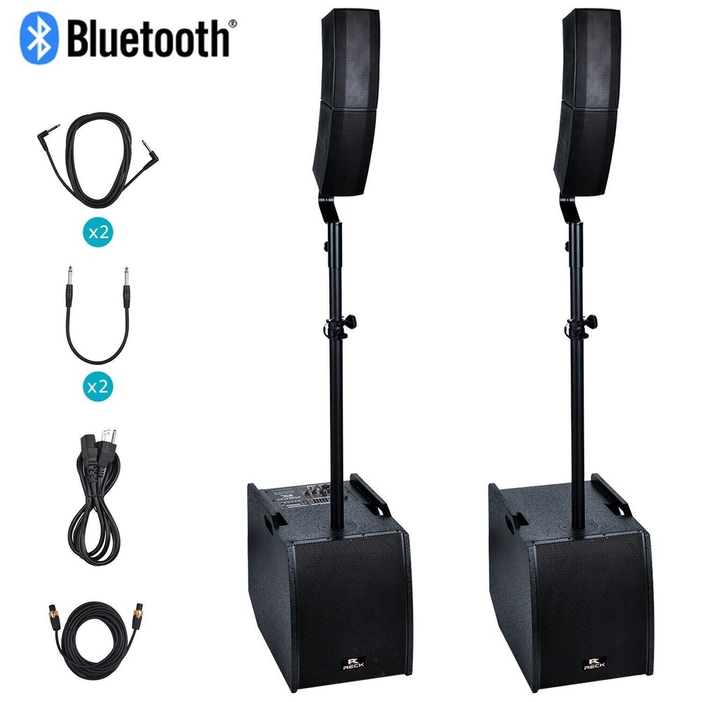 proreck 12-Inch 3200 Watt DJ/PA System Powered Speaker Combo Set