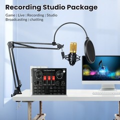 Home Studio Recording Kit Mixer Condenser Microphone Bundle for Music Podcast